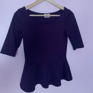 (PINS AND NEEDLES) Purple  Peplum top